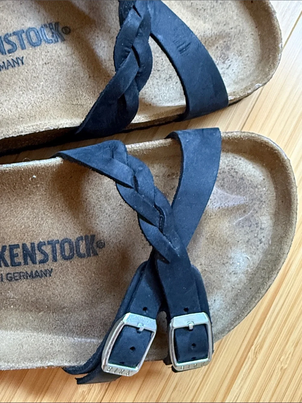 Birkenstock Franca Braided black leather sandals 38